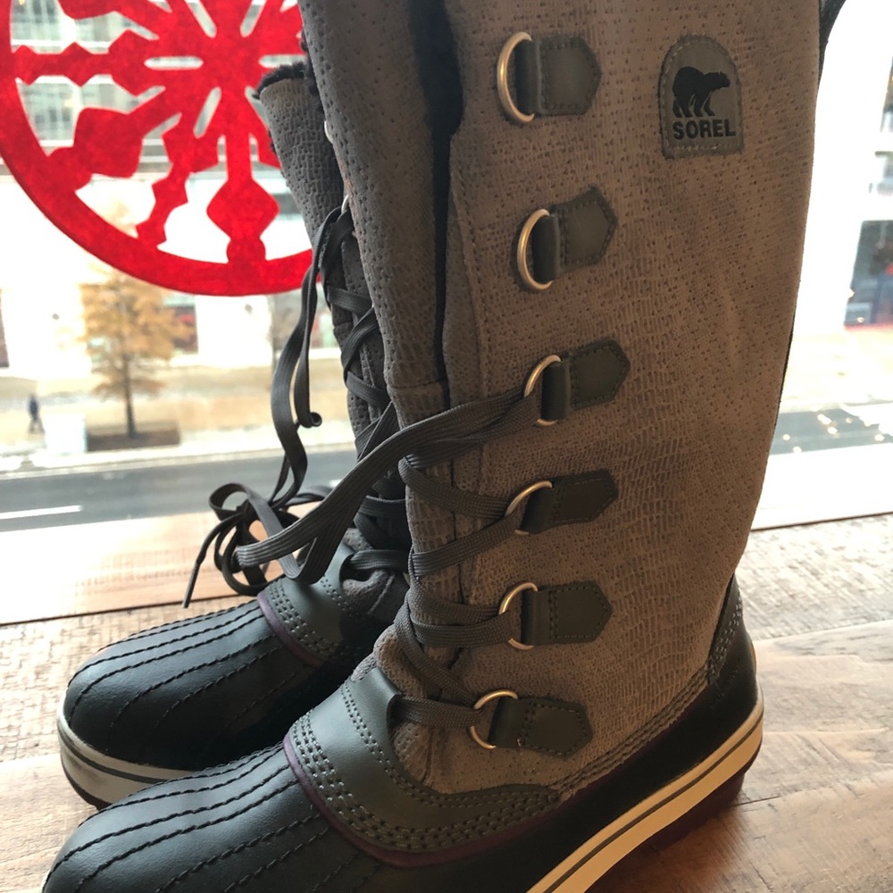 Sorel rain and snow boots.